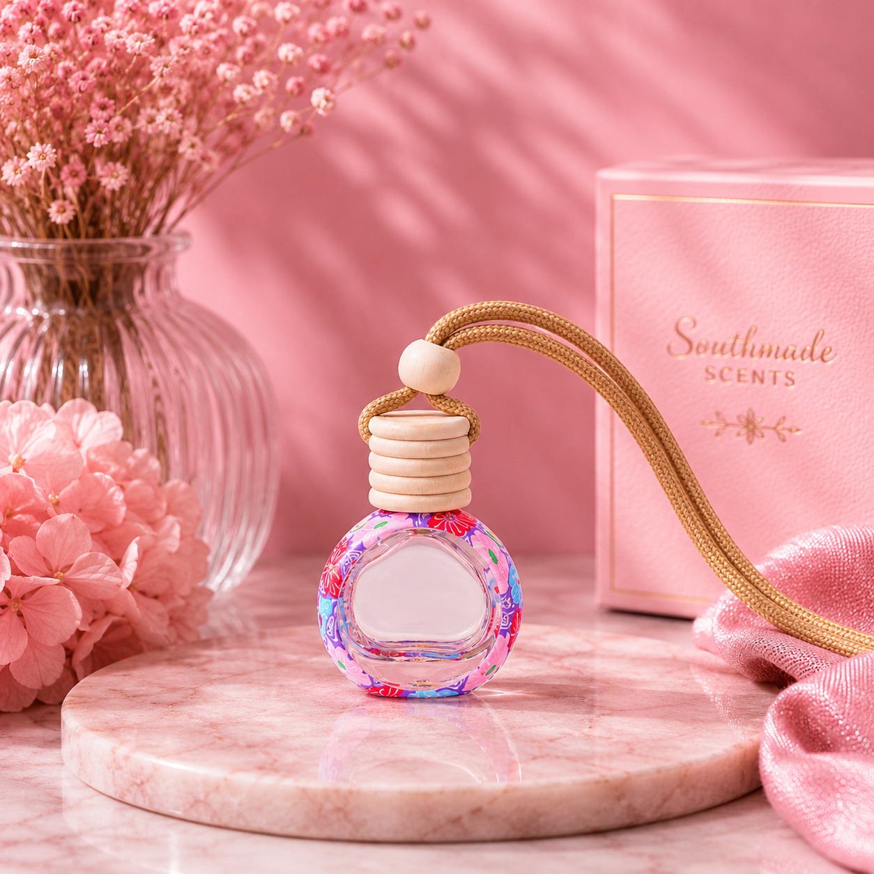 Floral Round Hanging Car Diffuser