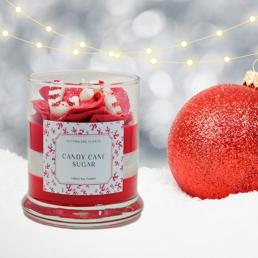 Candy Cane Sugar Candle